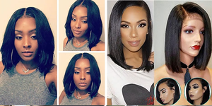 Human Brazilian Hair Bob Lace Front Wigs 8" - 16"