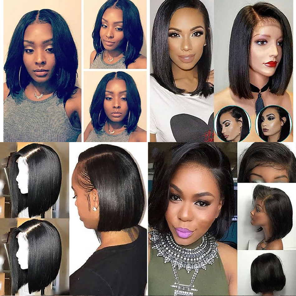 Human Brazilian Hair Bob Lace Front Wigs 8